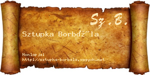 Sztupka Borbála névjegykártya